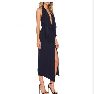 Misha collection Lorena midi dress in navy